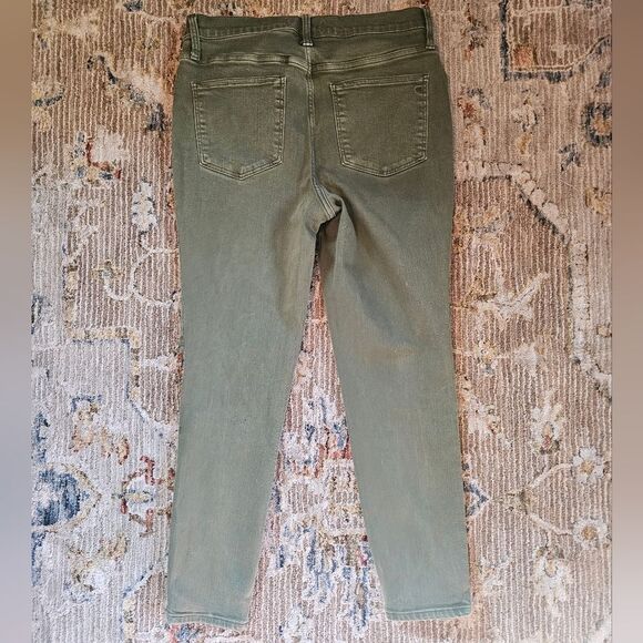 Madewell olive green 9" high rise skinny crop sz 29 with 26" inseam - Picture 3 of 6